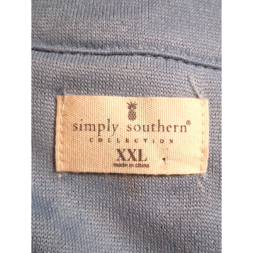 Simply Southern Sky Blue Fleece Shacket Button Front Shirt Jacket XXL Oversized - Picture 2 of 7